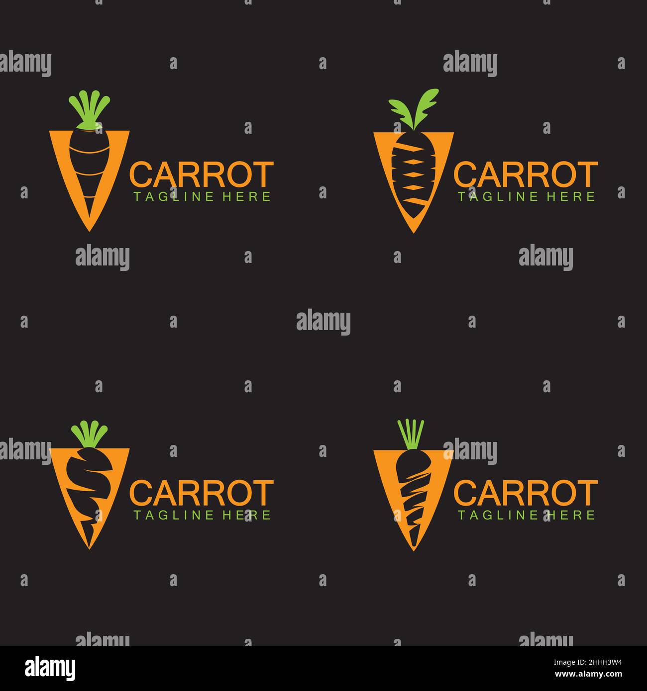 Set Carrot logo vector icon illustration design template Stock Vector