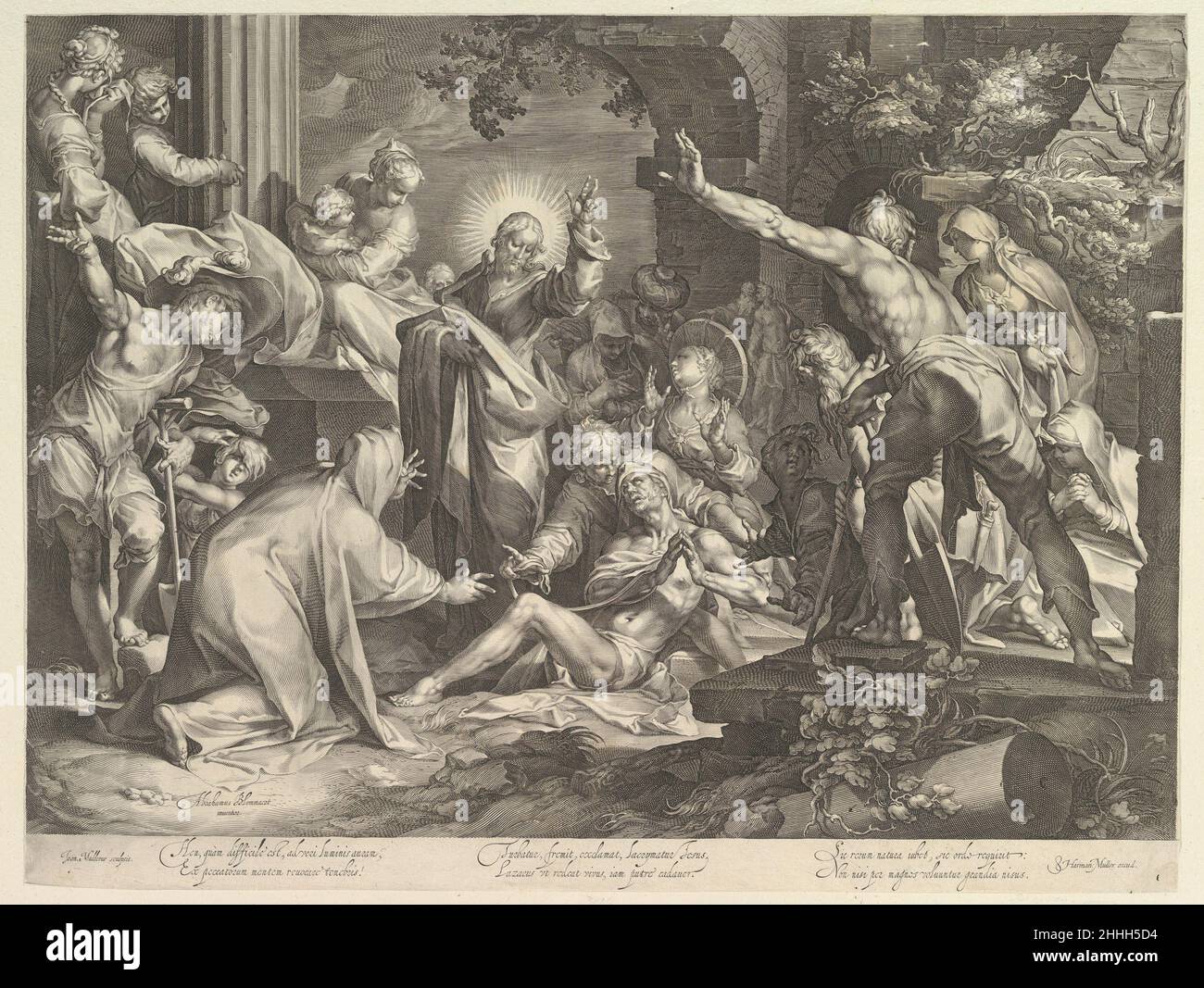 The Raising of Lazarus ca. 1600 Jan Muller Netherlandish. The Raising of Lazarus  374040 Stock Photo