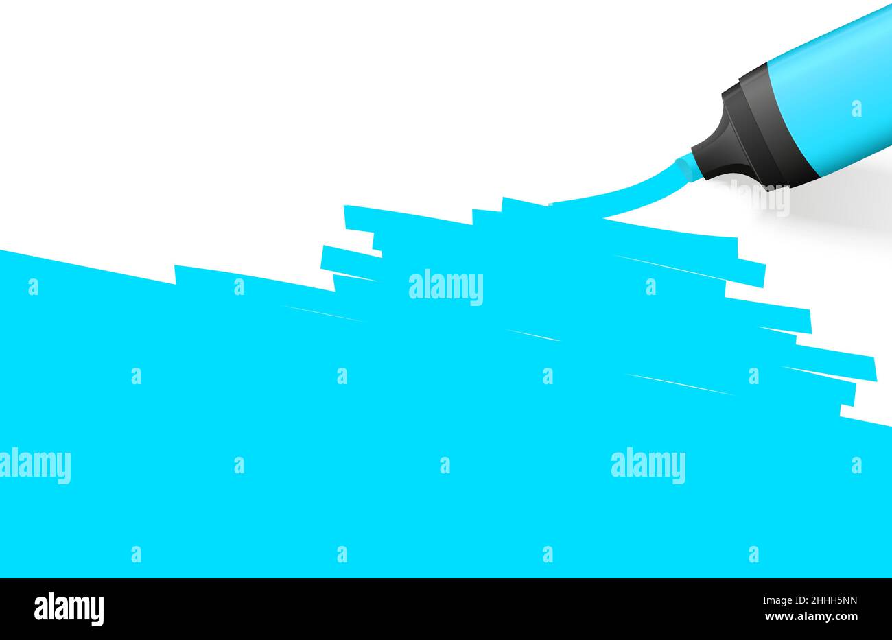 blue colored highlighter with marking on bottom side Stock Vector Image