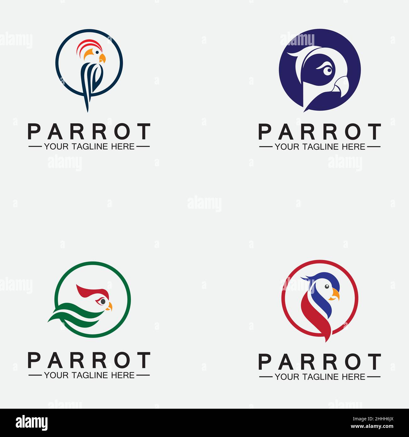Set Parrot Logo Design Vector Template Stock Vector Image & Art - Alamy