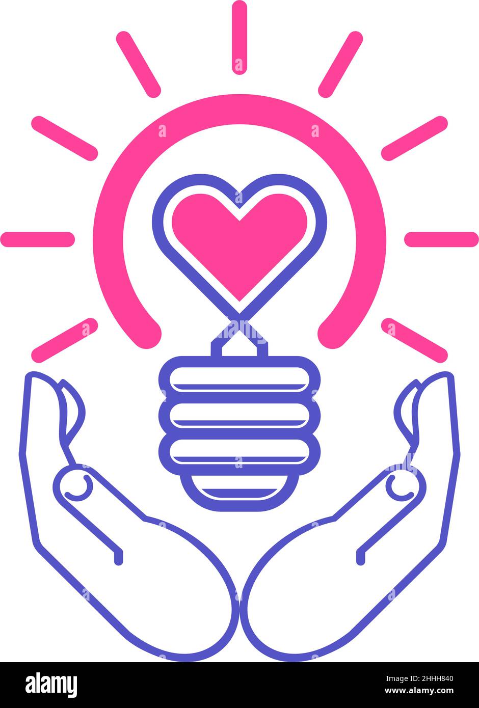 Human hand light bulb heart logo Cut Out Stock Images & Pictures Alamy