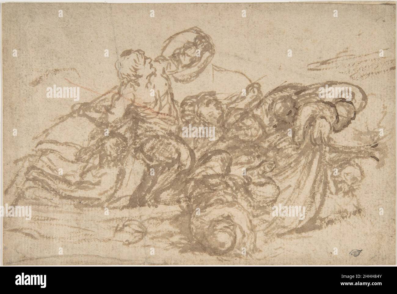 Sea Battle 1596–1669 Pietro da Cortona (Pietro Berrettini) Italian. Sea Battle  338555 Stock Photo