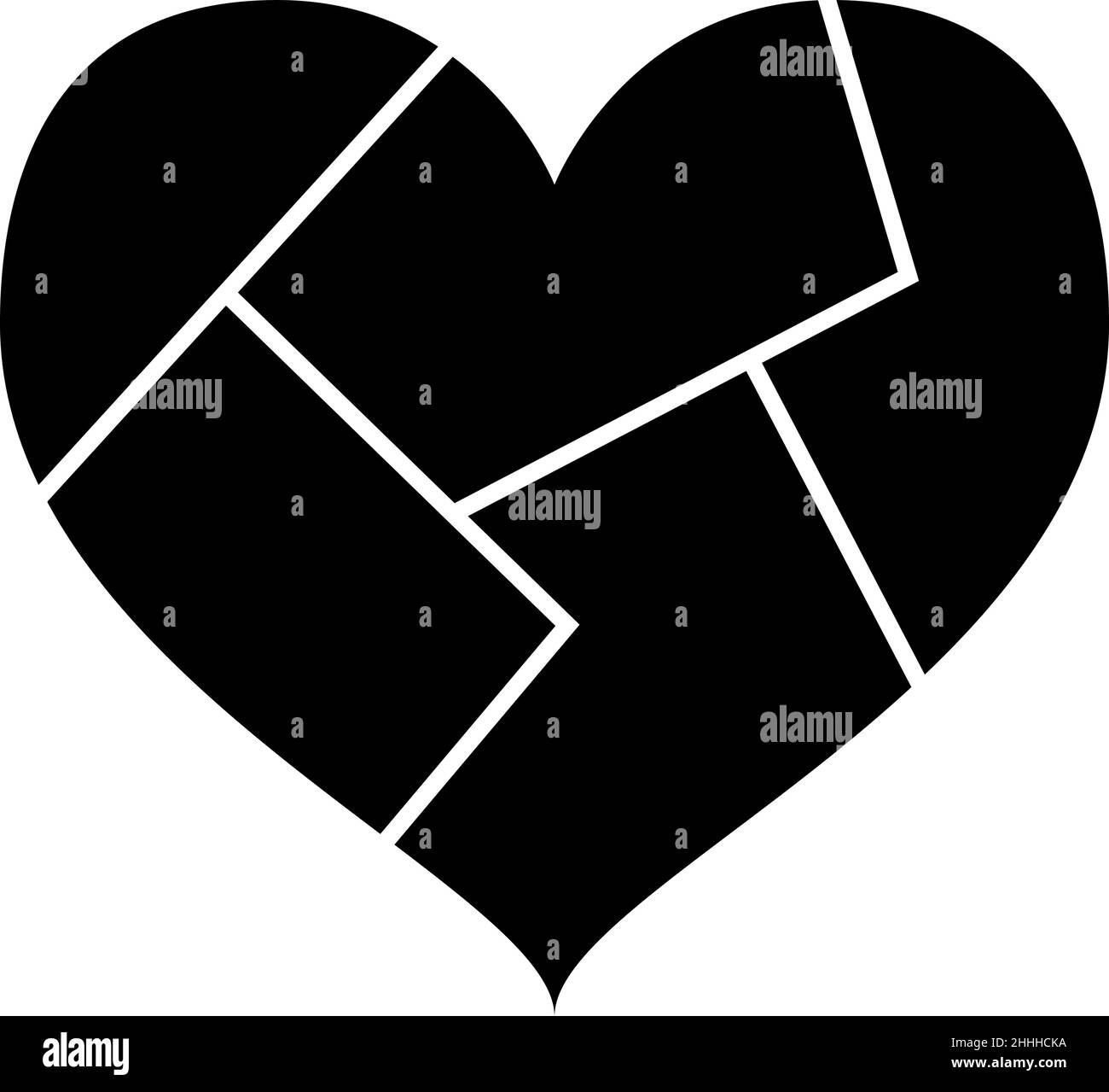 Brittle Heart Glyph Icon Vector Stock Vector Image & Art Alamy