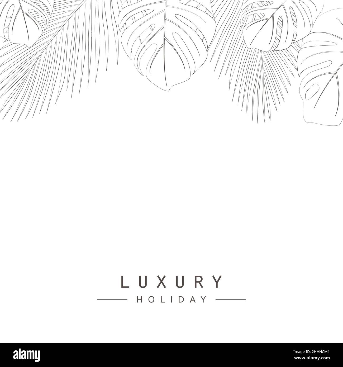 luxury holiday banner template with palm tree leaves Stock Vector
