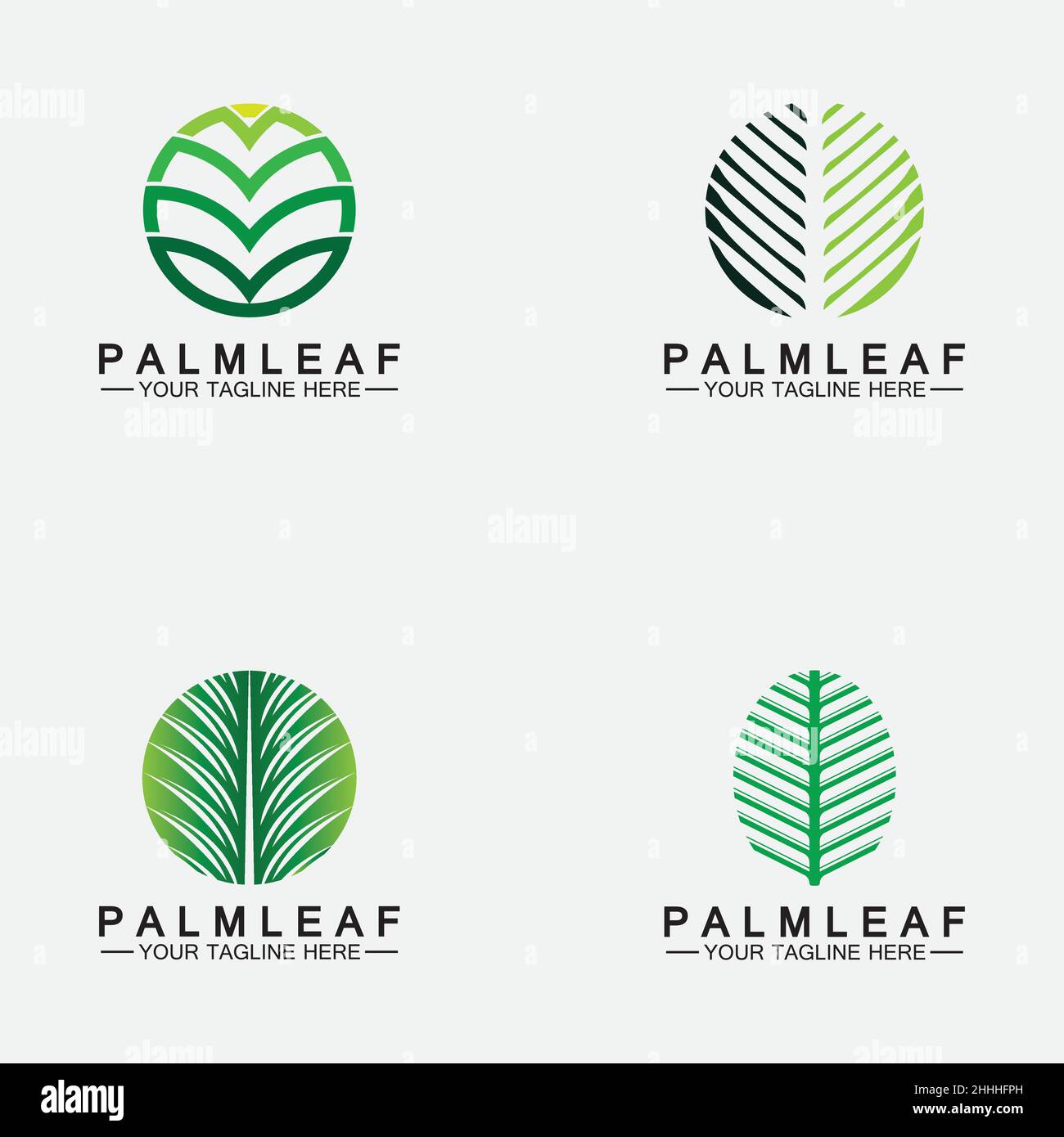 Set Tropical Palm leaf logo vector design template Stock Vector
