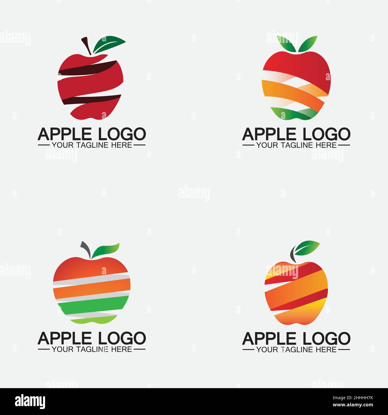 Set Apple logo. fruit healthy food design.Apple logo design inspiration ...