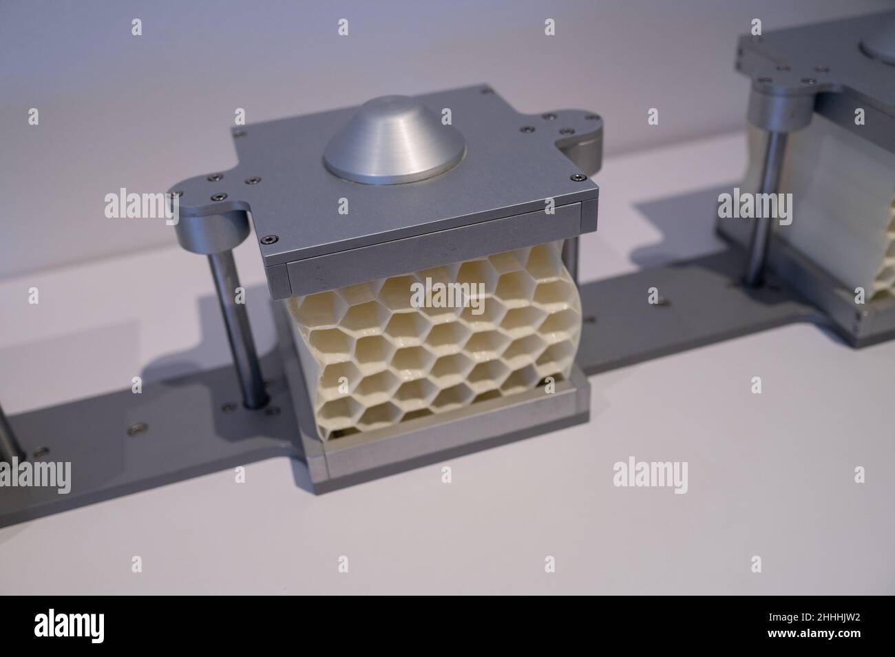 Many 3D Printed objects aren´t completely solid. To create infill patterns, inside the objects, slicing programs are used, which generates different l Stock Photo