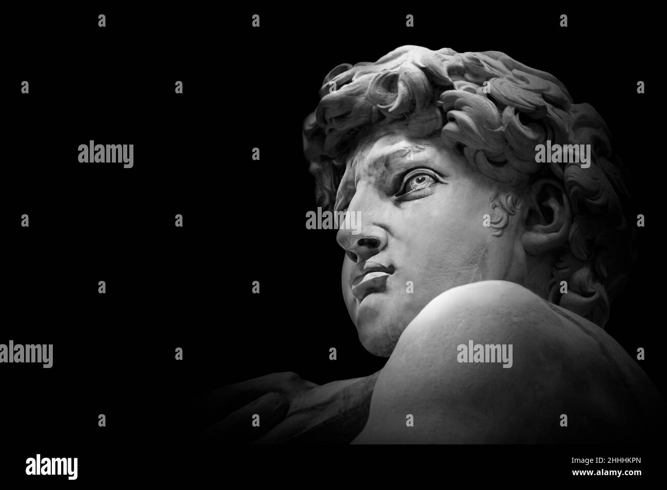 David by Michelangelo isolated , Renaissance sculpture created in