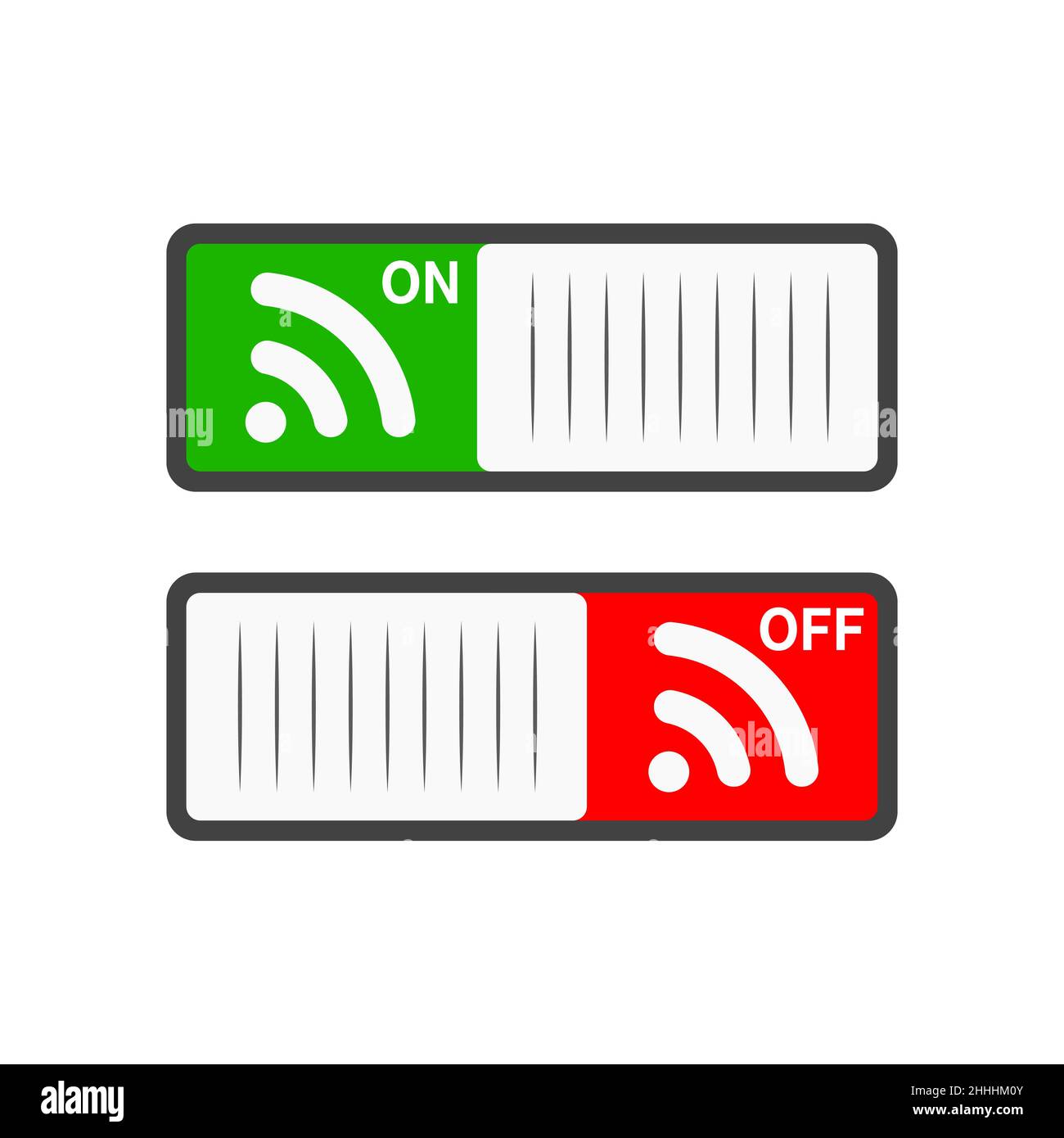 Switch on WIFI, On and Off position. Vector illustration. Switches in ...