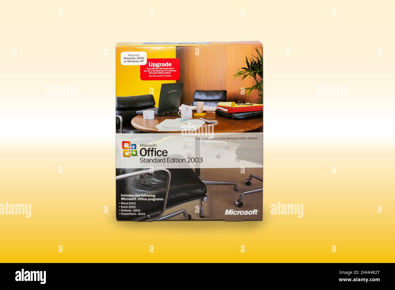 Victorville, CA, USA – January  12, 2022: Microsoft Office Standard Edition 2003 box for Windows computer with CD. Stock Photo