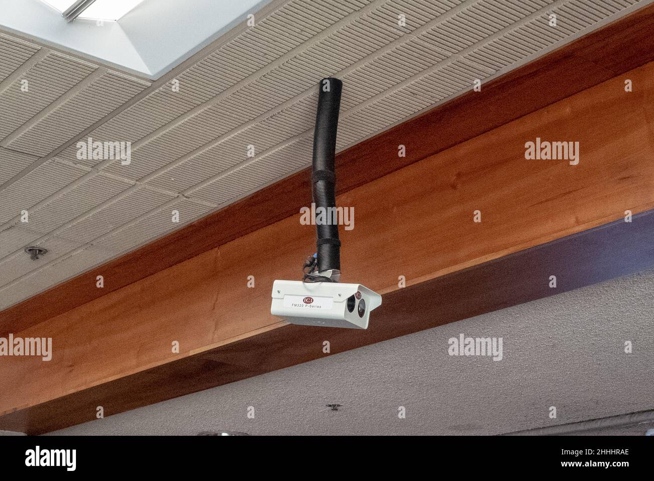 A skin temperature camera, used to detect travelers with a fever, is