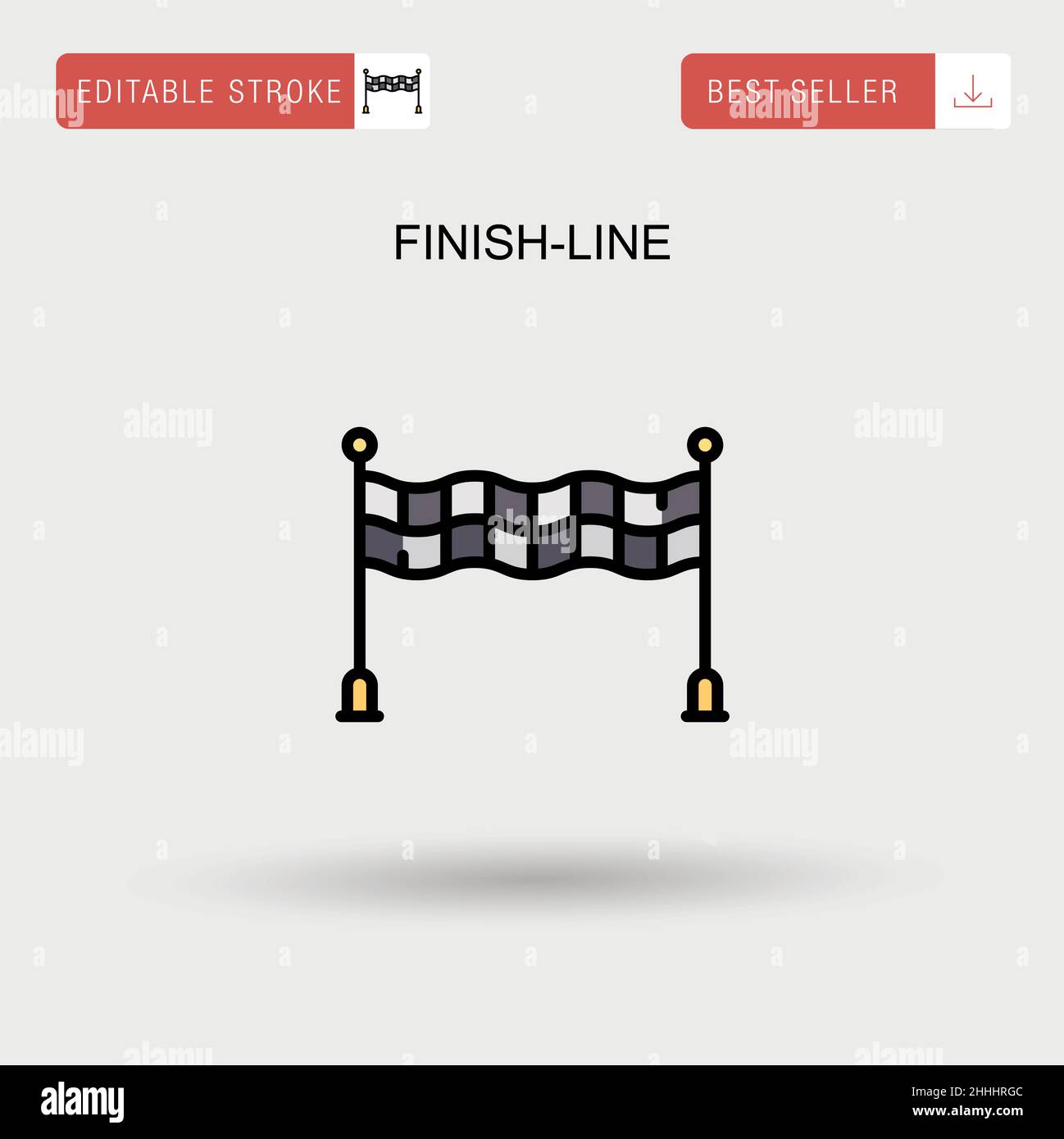 Finish-line Simple vector icon. Stock Vector