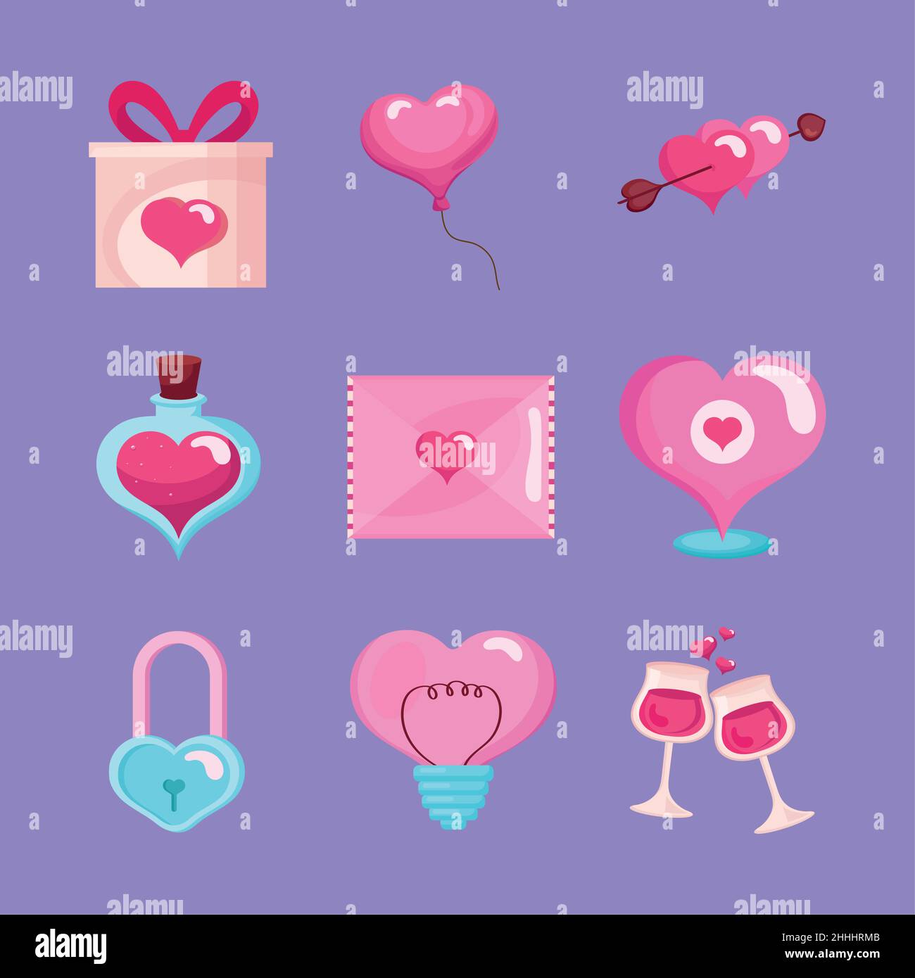 nine valentines day icons Stock Vector Image & Art - Alamy