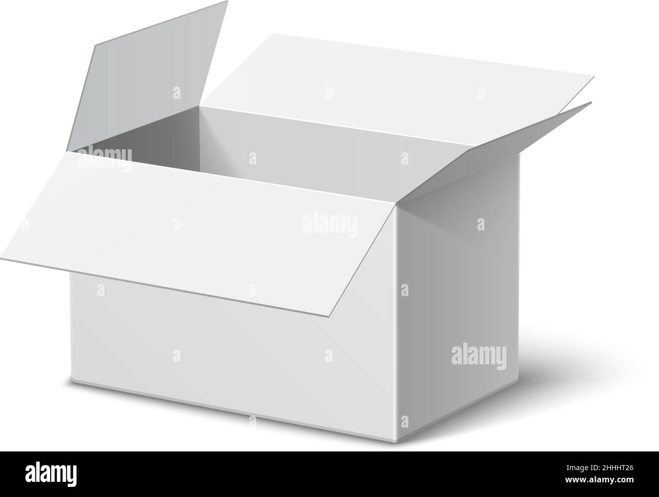 Open delivery box. Blank white paper package Stock Vector Image & Art ...