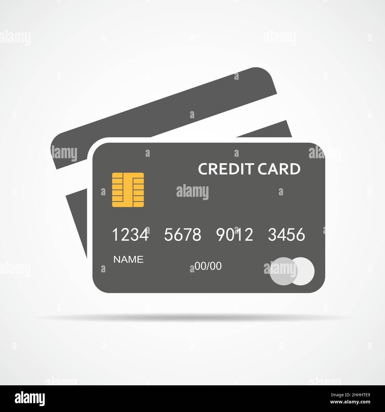 Gray Credit Card isolated. Vector illustration. Bank credit card in ...