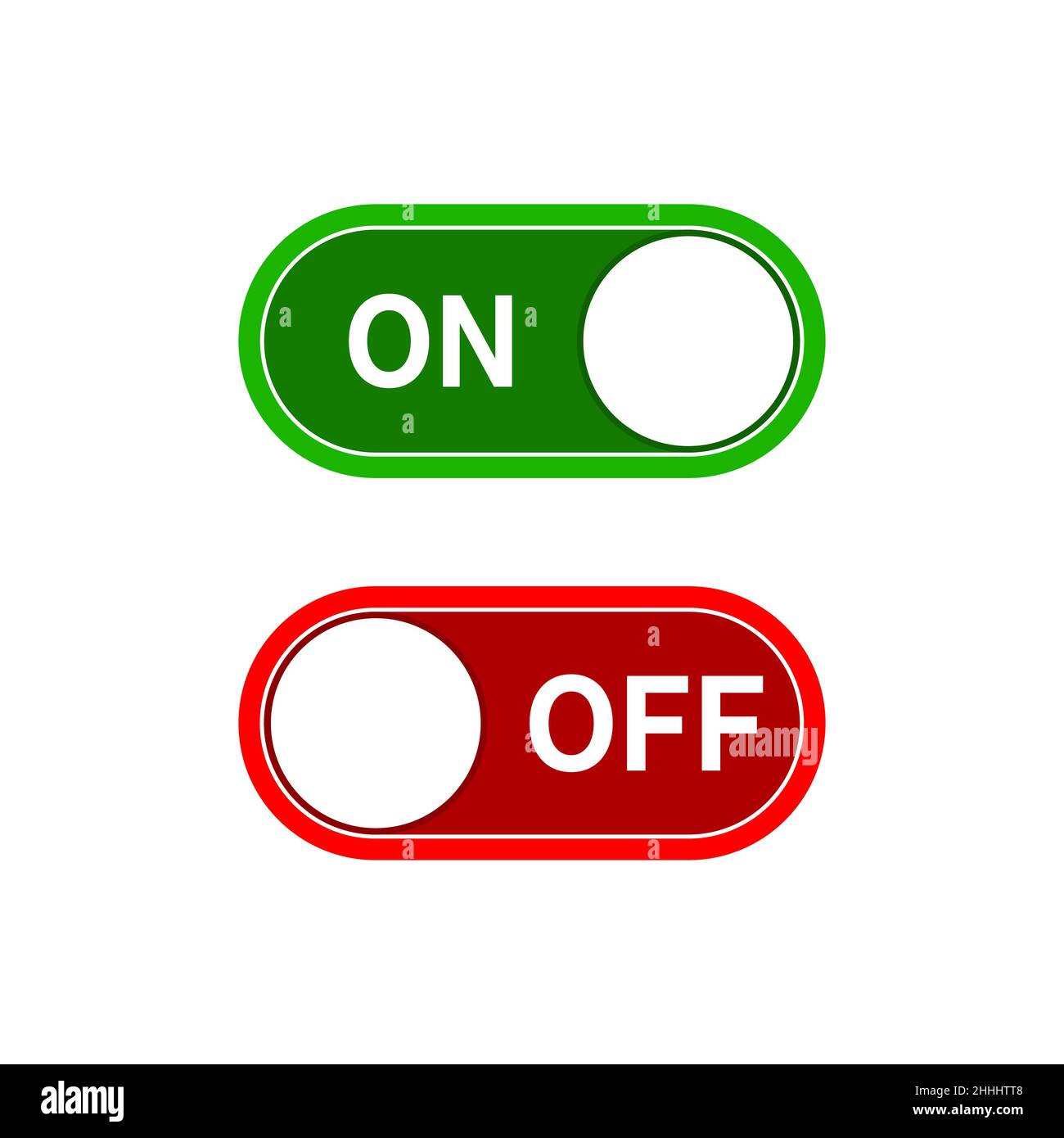 Toggle switch, On and Off position. Switches in flat design. Vector ...