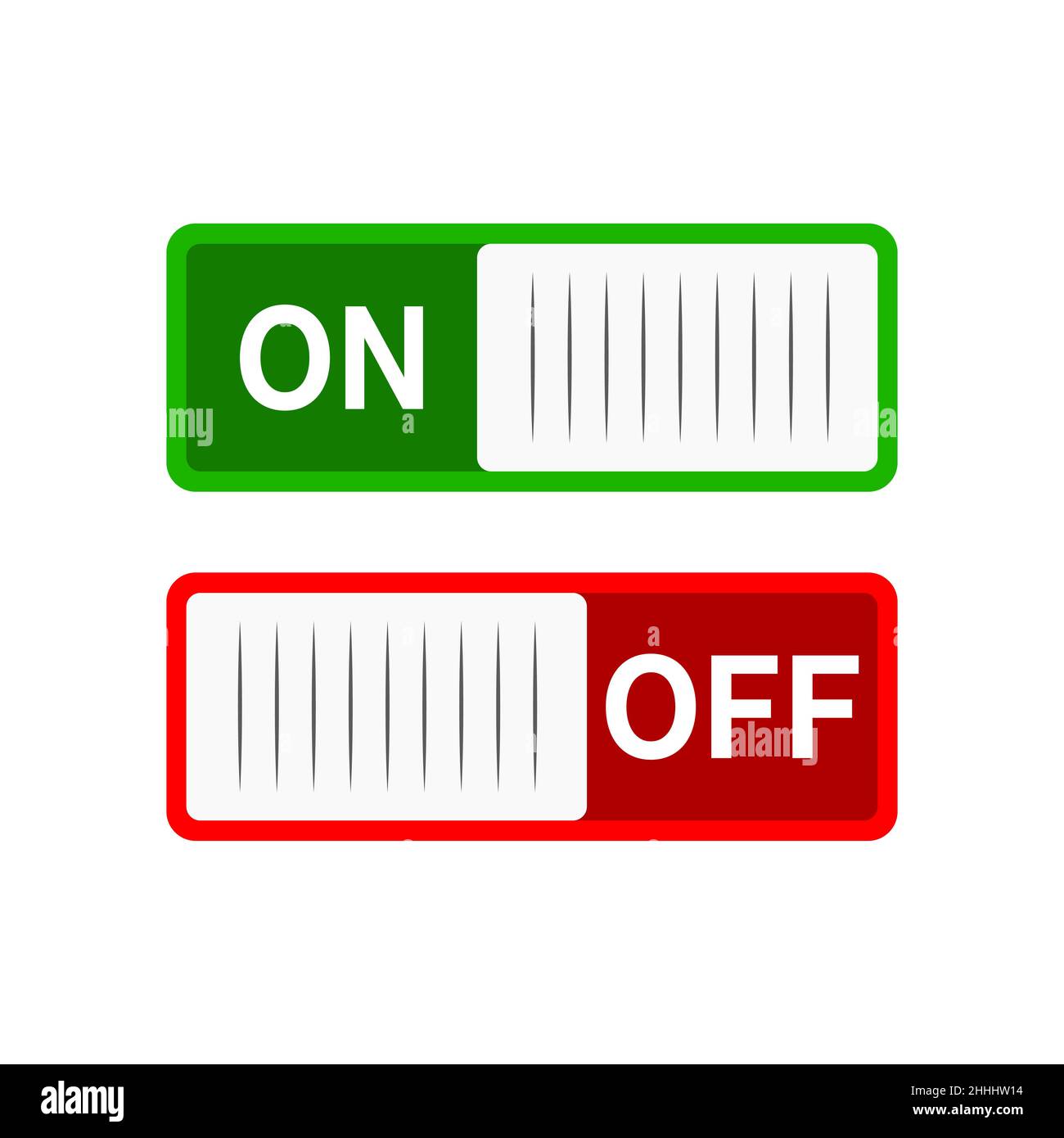 Toggle switch, On and Off position. Switches in flat design. Vector ...