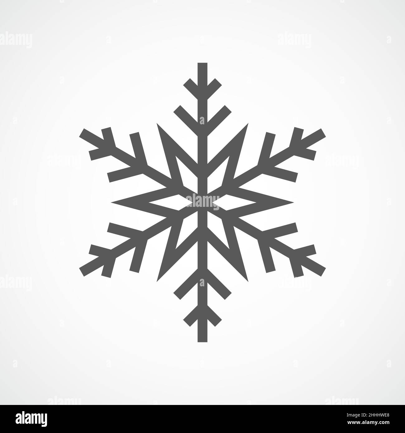Snowflake icon. Gray snowflake isolated on light background. Vector ...