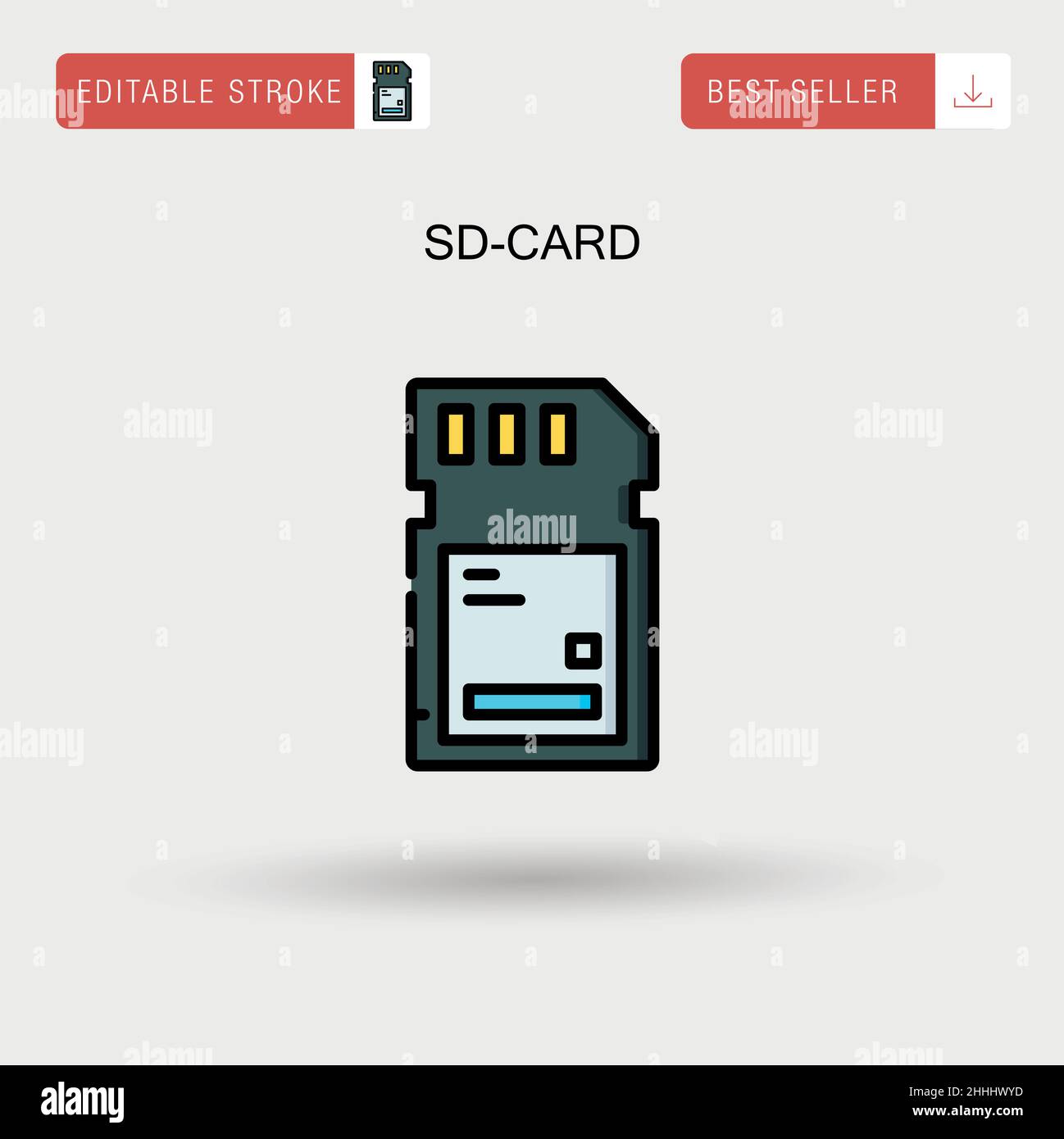 Sd-card Simple vector icon. Stock Vector