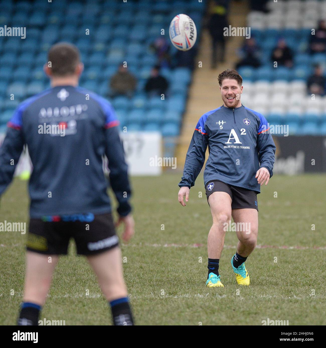 Featherstone, England - 23 January 2022 - Wakefield Trinitys Tom Lineham during the Rugby League Pre-Season Friendly Featherstone Rovers vs Wakefield Trinity at Millenium Stadium, Featherstone, UK Dean Williams Stock Photo