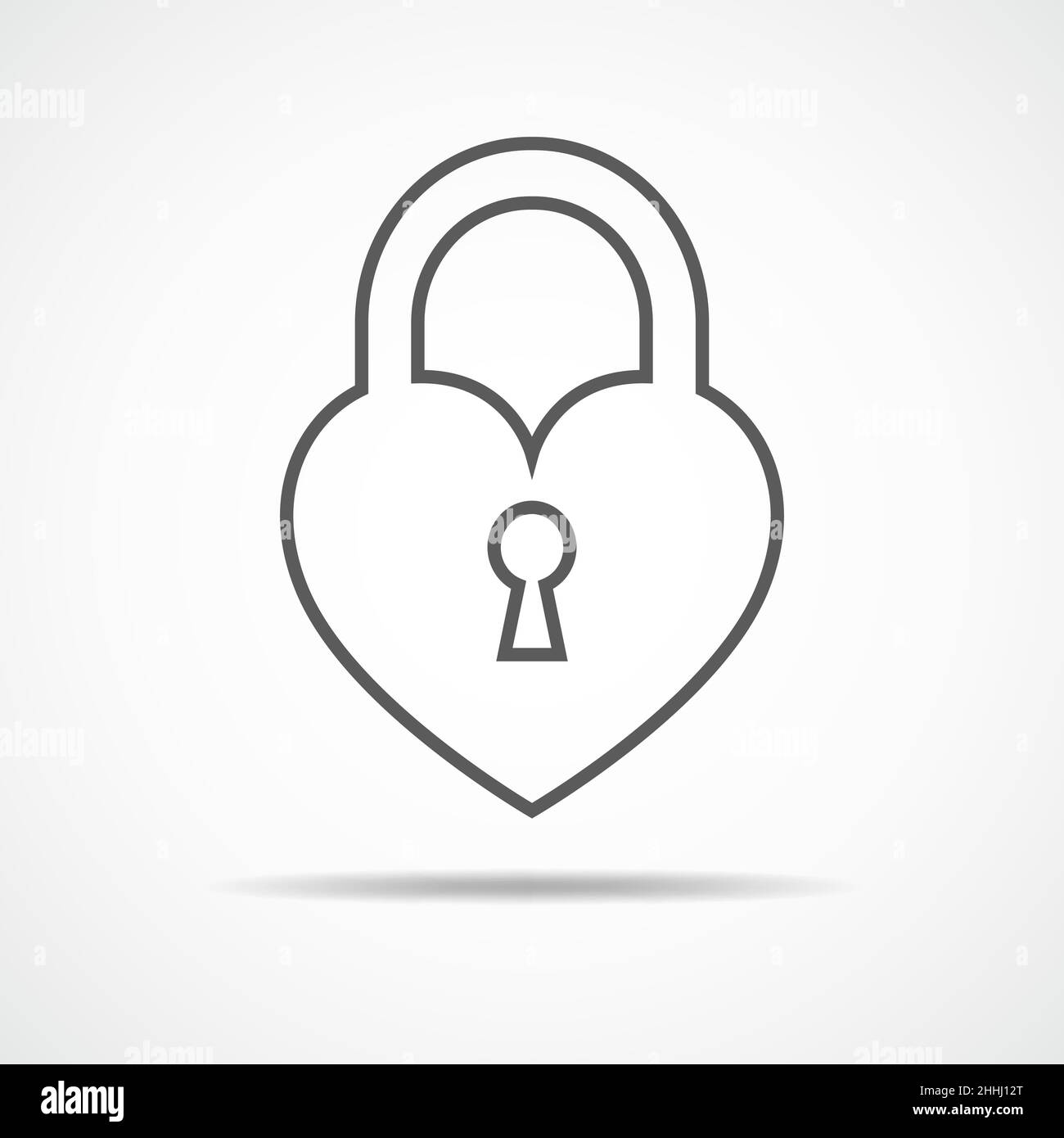 Lock icon in the shape of the heart. Vector illustration. Heart lock ...