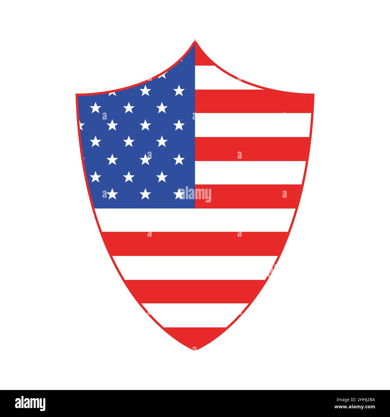Vector National Shield Shield in American flag style. Vector illustration. Shield in a ...