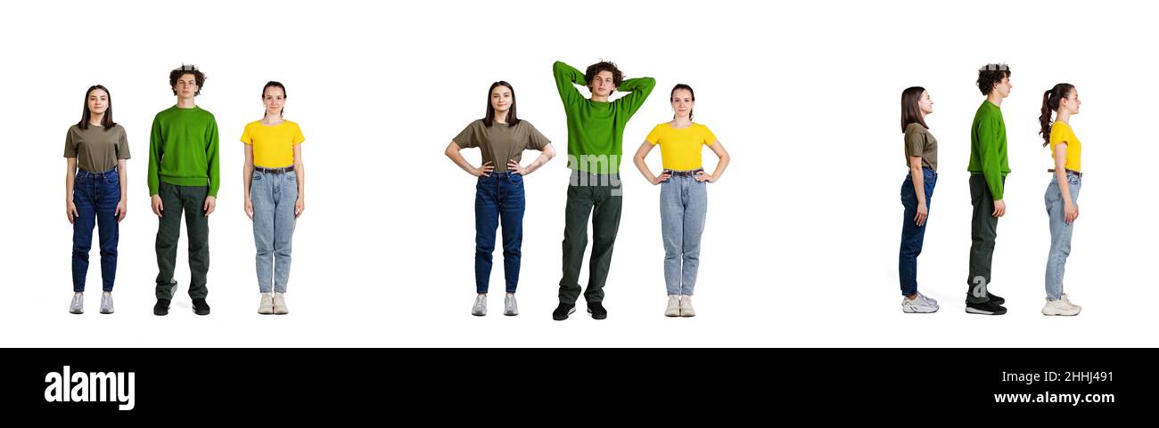 Two girls side by side serious Cut Out Stock Images & Pictures - Alamy