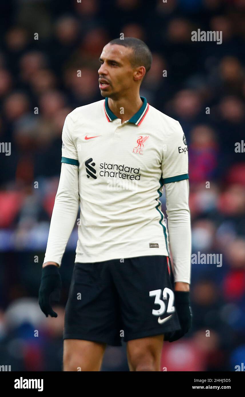 LONDON, United Kingdom, JANUARY 23:Liverpool's Joel Matip  during Premier League between Crystal Palace and Liverpool  at Selhurst Park Stadium,  Lond Stock Photo