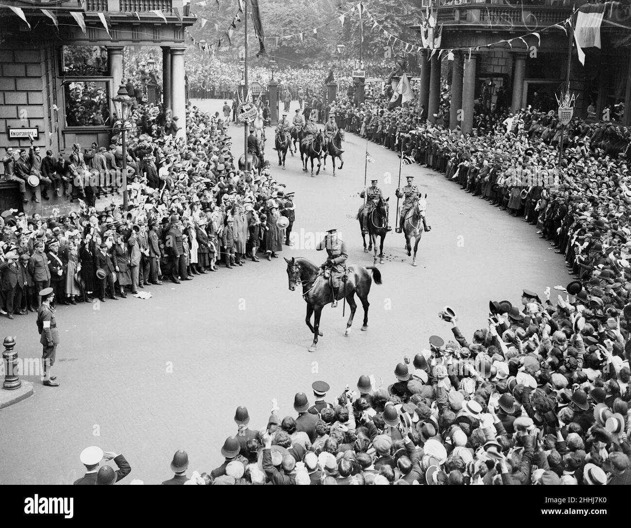 London victory march. Field Marshall Sir Douglas Haig in the procession. May 1919 Stock Photo