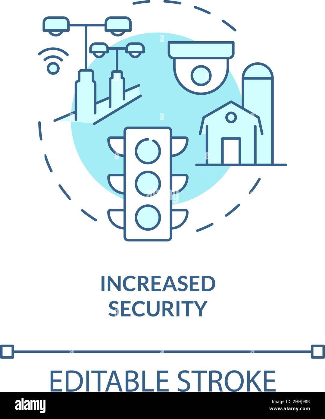 Increased security turquoise concept icon Stock Vector