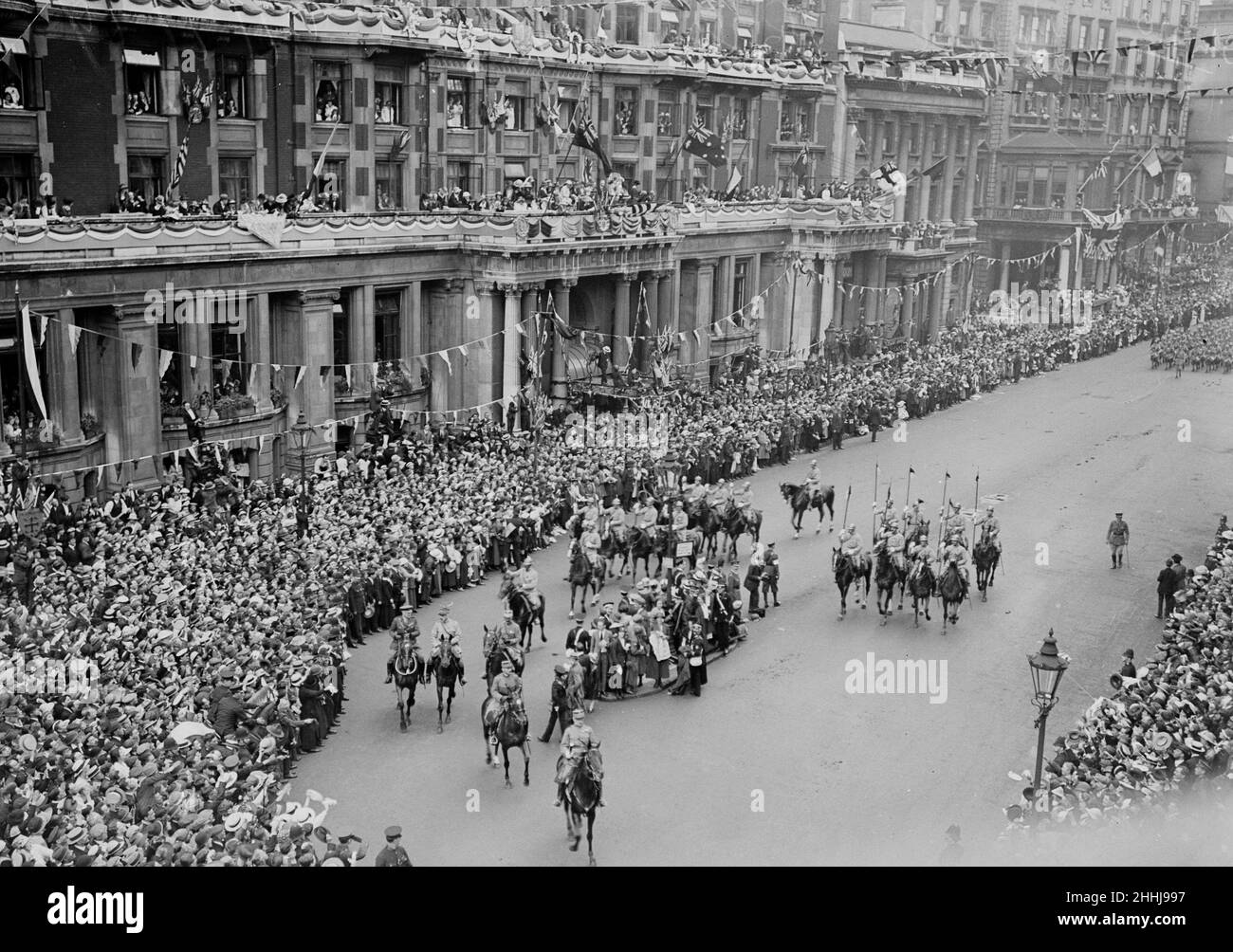 London victory march. Marshall Foch in the procession. Stock Photo