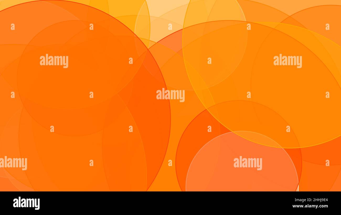 Abstract minimalist orange illustration with circles and white ...