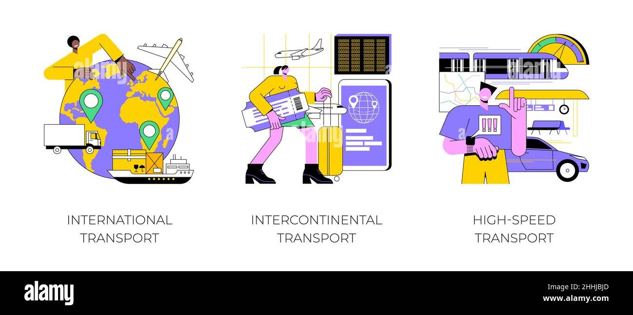 Modern transportation abstract concept vector illustrations Stock ...