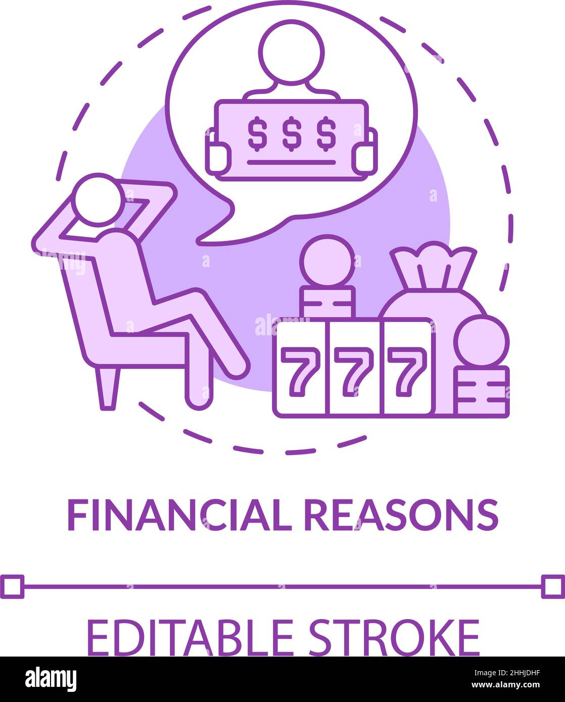 Financial reasons purple concept icon Stock Vector Image & Art - Alamy