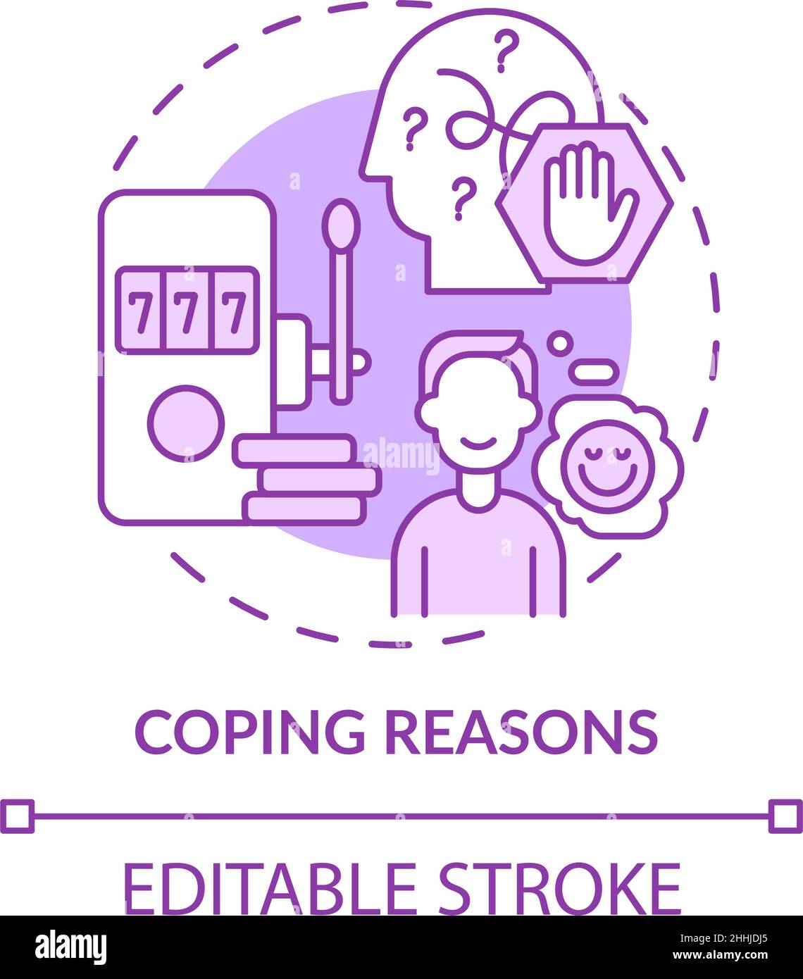 Coping reasons purple concept icon Stock Vector Image & Art - Alamy