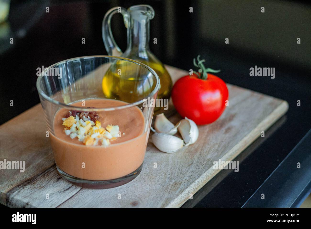 spanish gazpacho salmorejo tomato olive oil garlic gaspacho Stock Photo ...