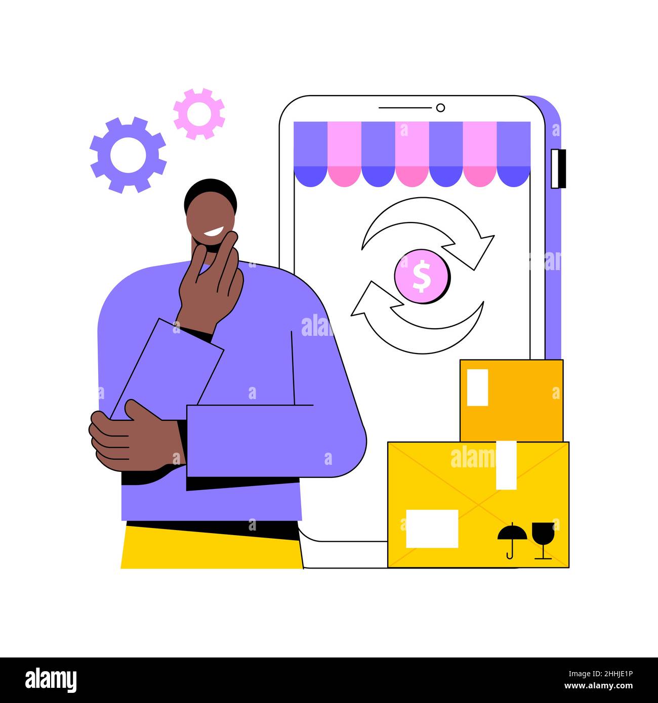 Returns and refunds abstract concept vector illustration Stock Vector