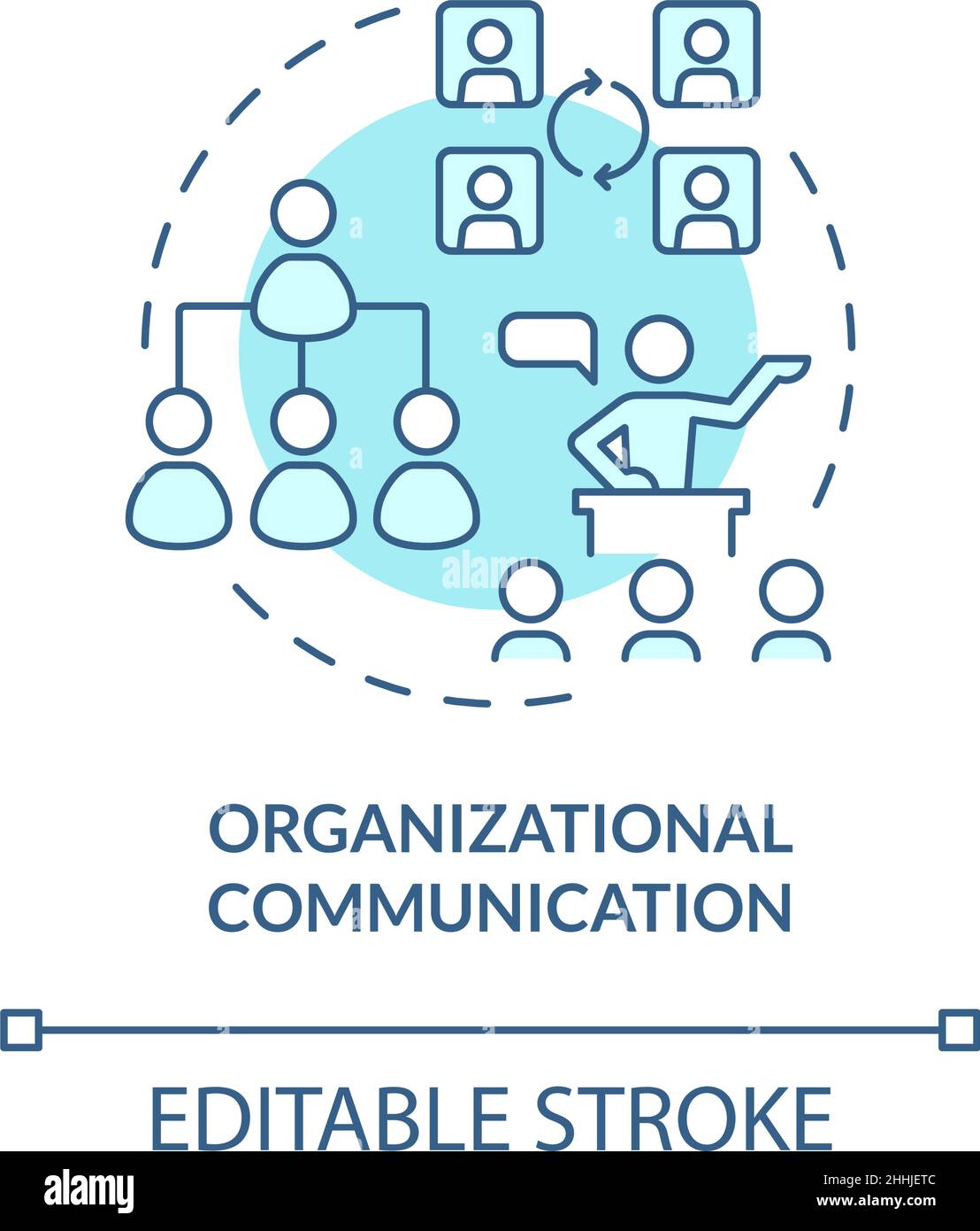 Organizational communication turquoise concept icon Stock Vector Image ...