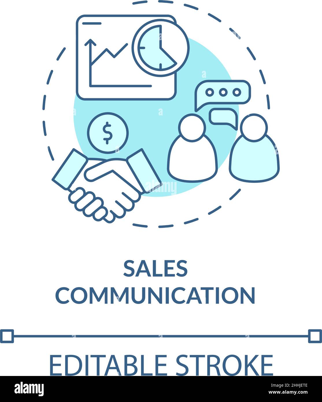 Sales communication turquoise concept icon Stock Vector Image & Art - Alamy