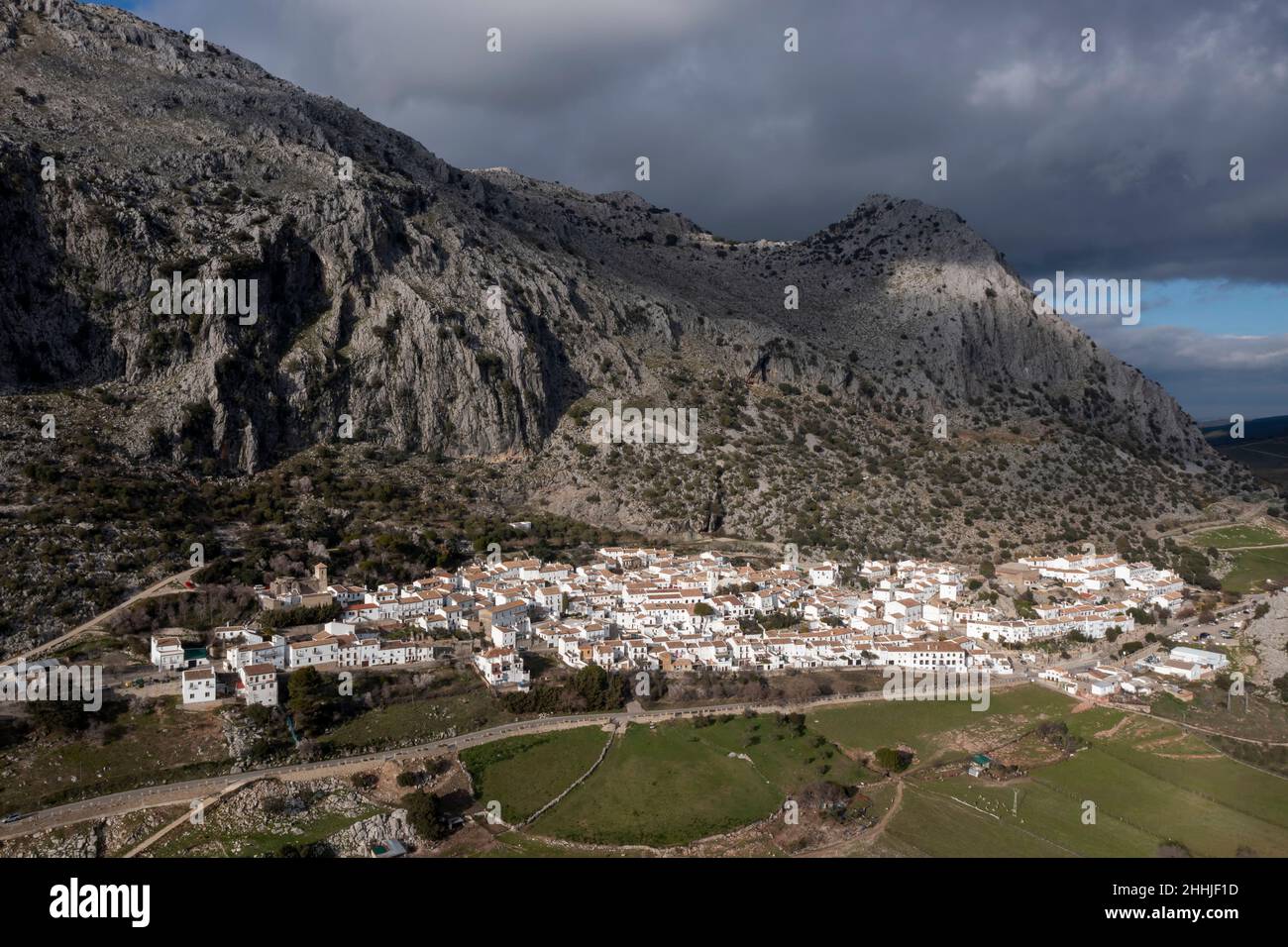municipality of Villaluenga del Rosario in the comarca of the white villages in the province of Cadiz, Spain Stock Photo