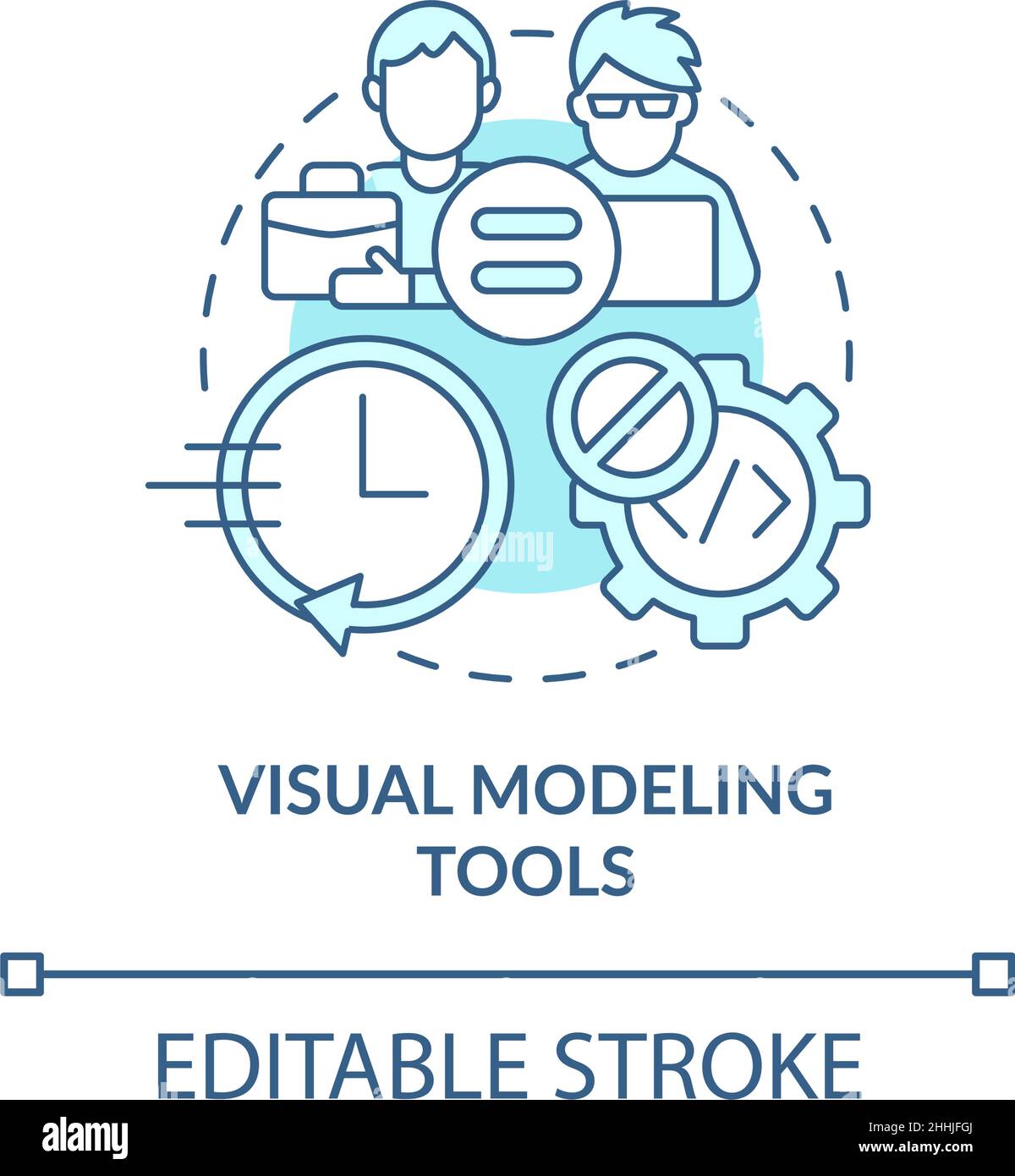 Visual modeling tools turquoise concept icon Stock Vector Image & Art Alamy