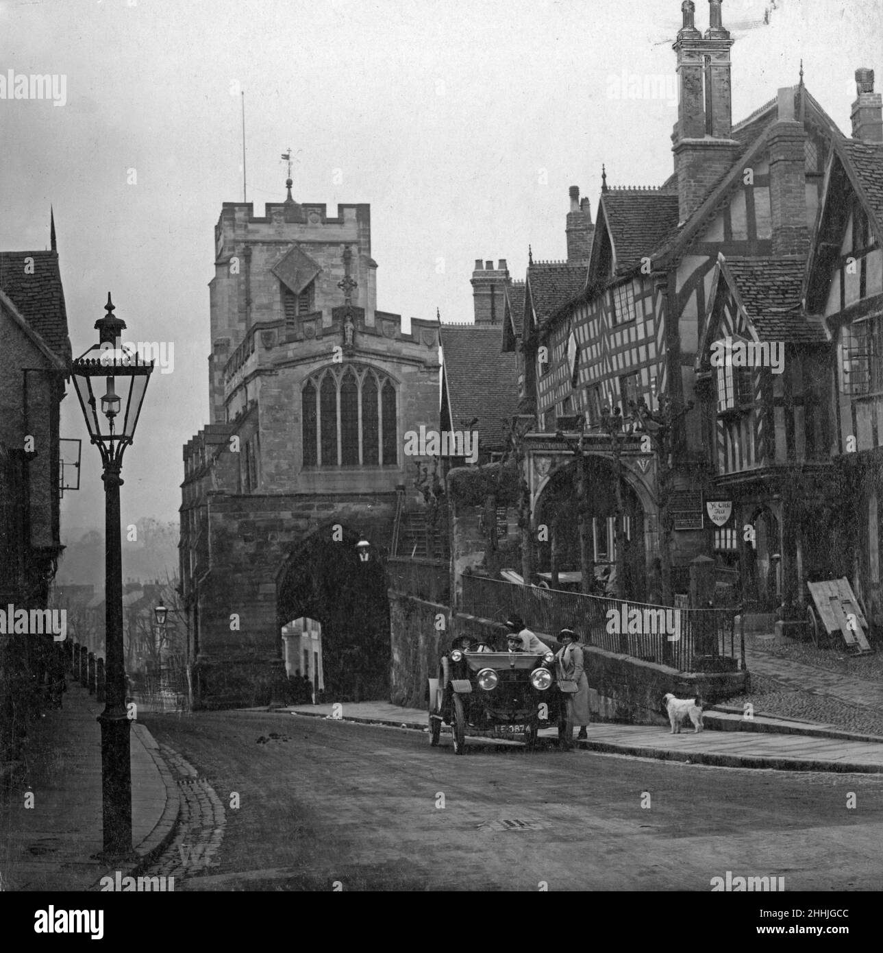 The Westgate and Leycester Hospital, Warwick, West Midlands. Circa Circa 1905 Stock Photo