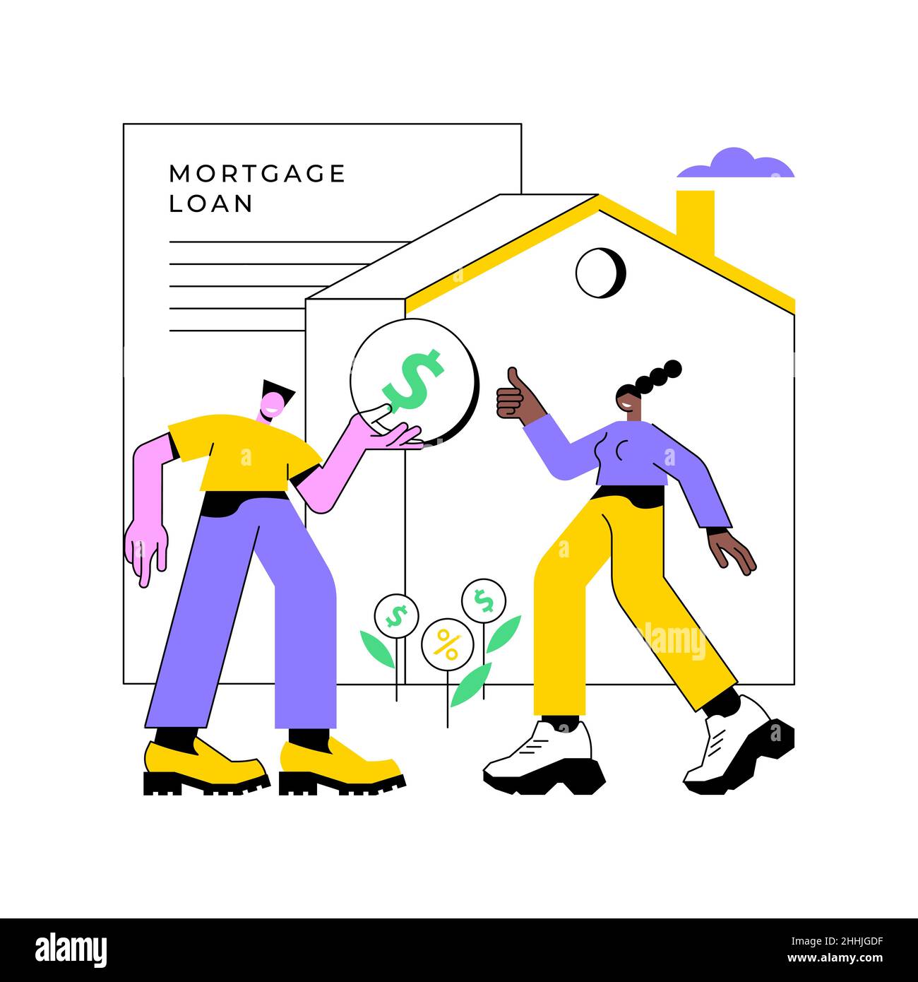 Mortgage loan abstract concept vector illustration Stock Vector Image