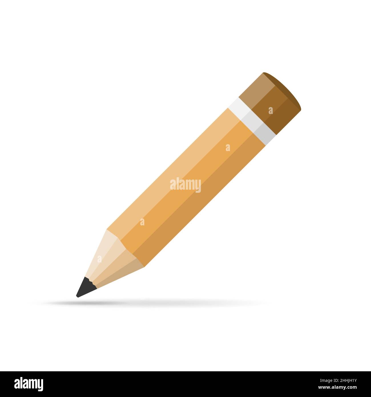 Pencil icon in flat design. Vector illustration. Pencil on white ...