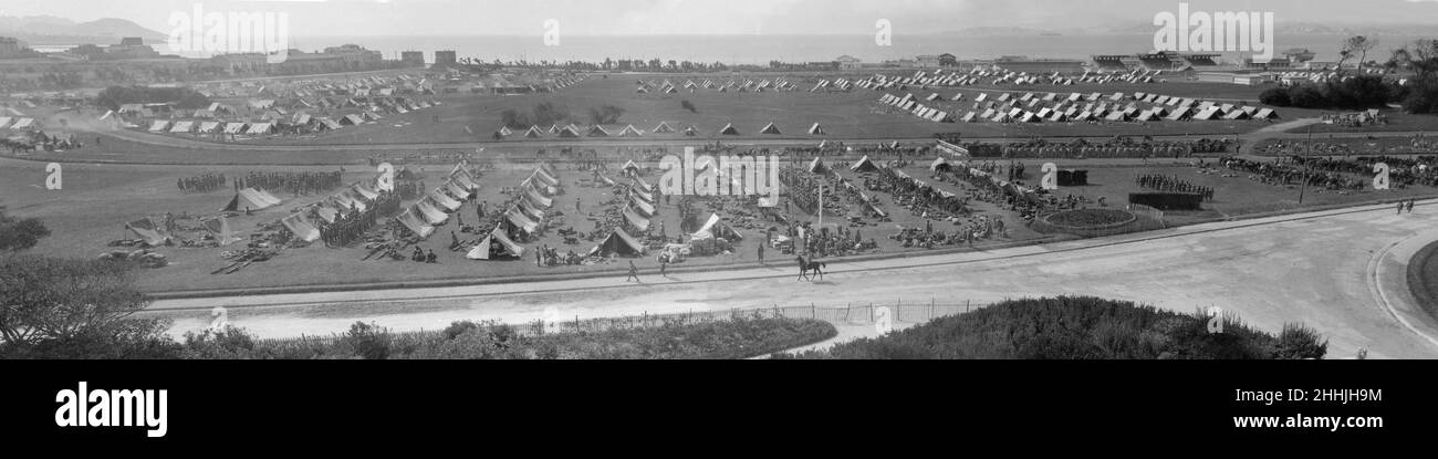 The Indian army camp on the race course at Marseilles, France. September 1914 Stock Photo