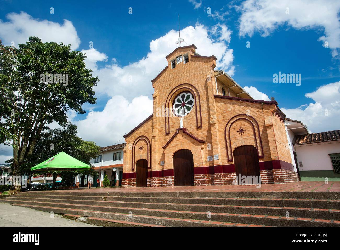 Alejandria, Antioquia - Colombia - January 22, 2022. San Pedro Alejandrino parish church of Catholic worship Stock Photo