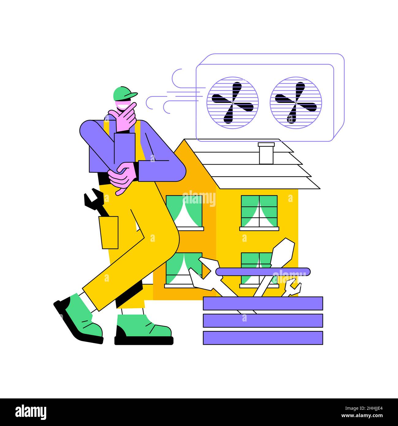 Ventilation system abstract concept vector illustration Stock Vector ...