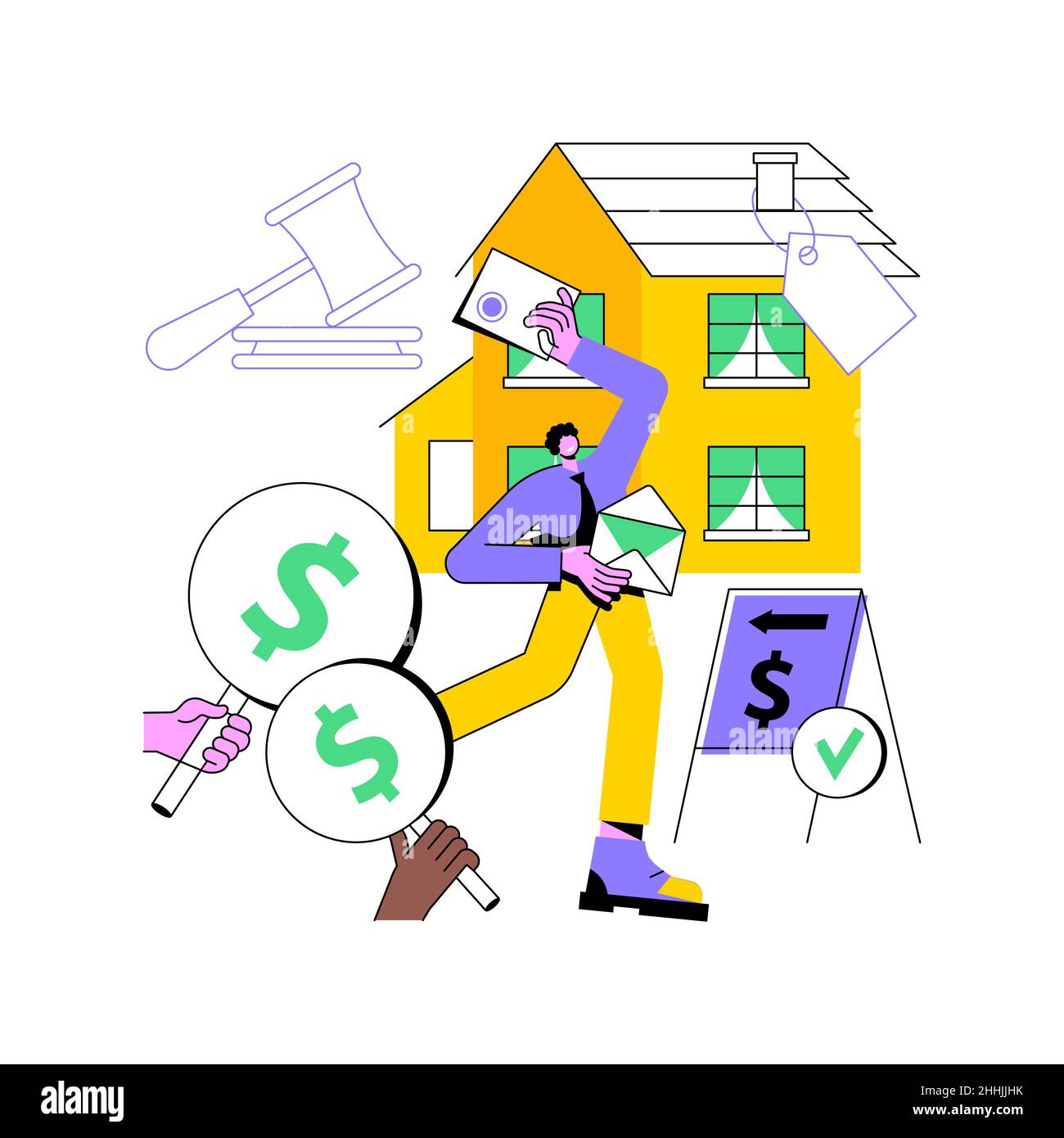 Auction house abstract concept vector illustration Stock Vector Image ...