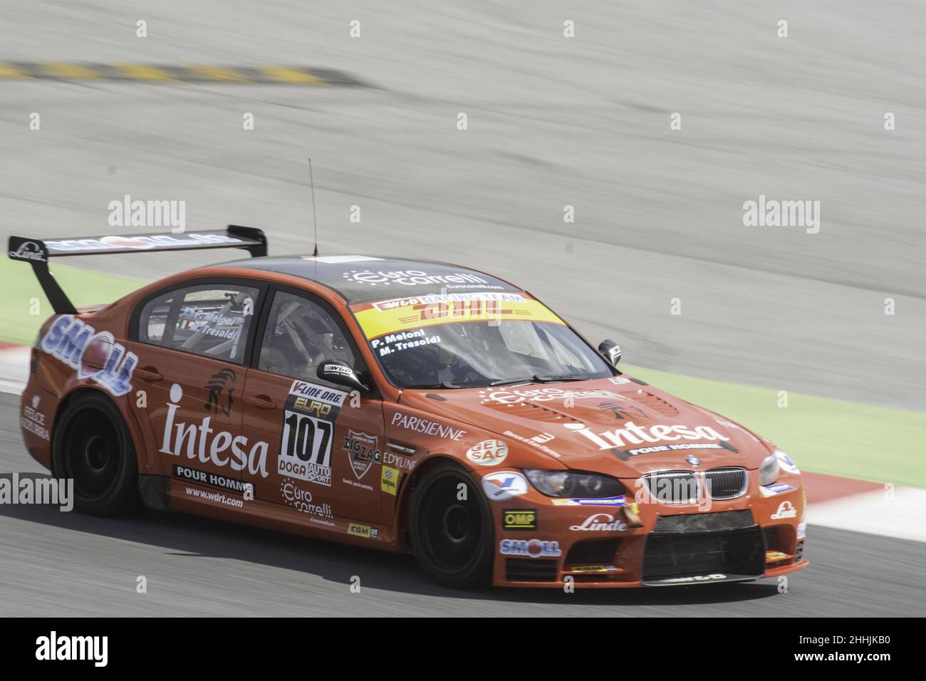 Brown BMW E90 M3 prepared on the racing circuit Stock Photo