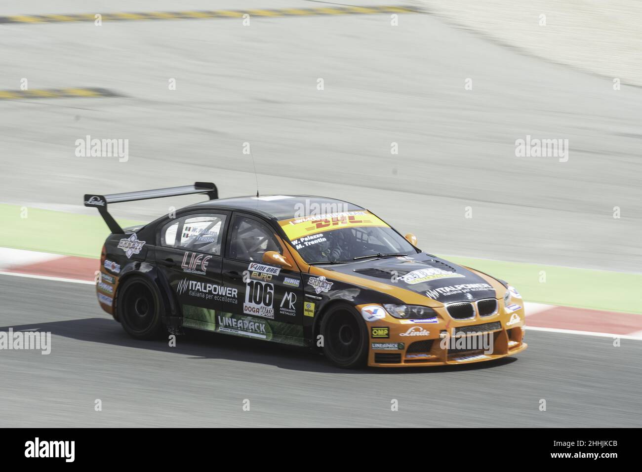 Black BMW E90 M3 prepared on the racing circuit Stock Photo
